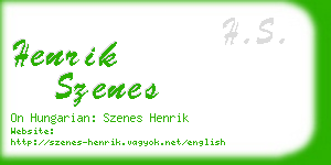 henrik szenes business card